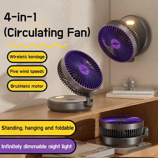 6 Inch Multifunctional Foldable Glow-in-the-dark Fan Desktop USB Mute